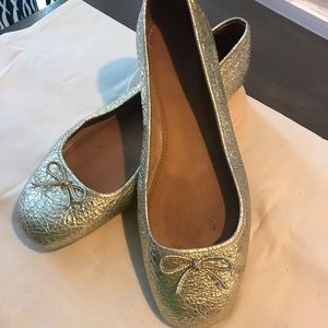 ❤️Tory Burch Gold Metallic Laila Flats❤️